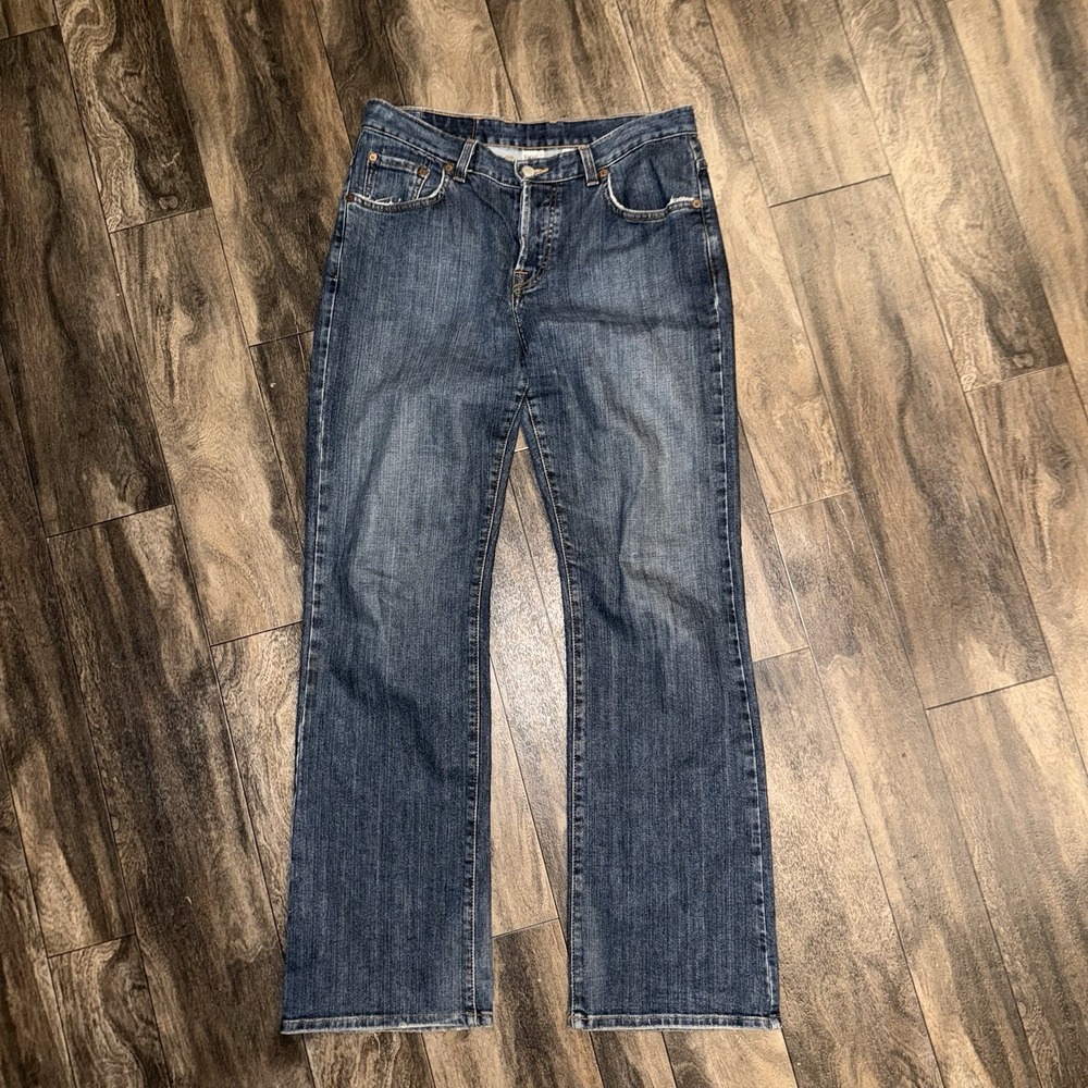 Lucky Brand Easy Rider Dungarees Dark Wash Denim Jeans Button-Fly Womens 8